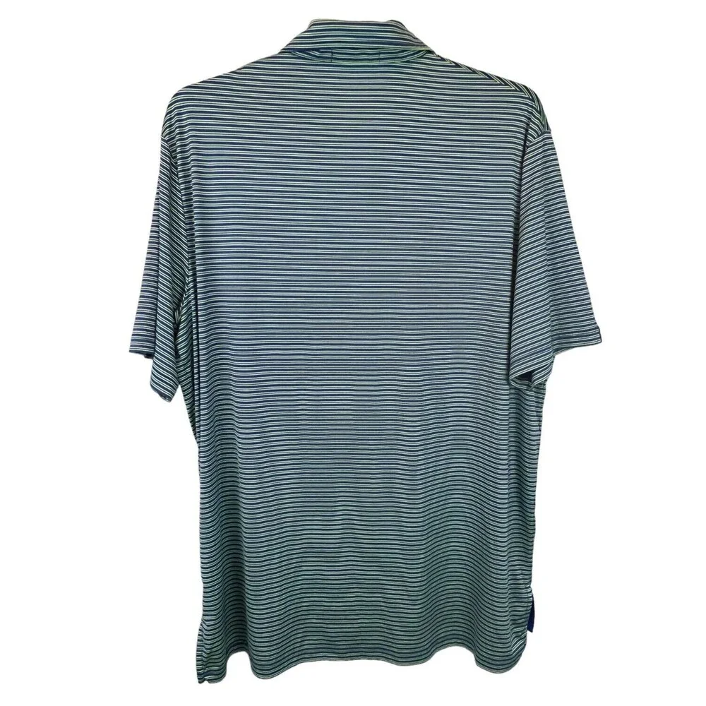 RLX Ralph Lauren Men's Blue / Green Stripe Performance Golf Polo Shirt Size XL